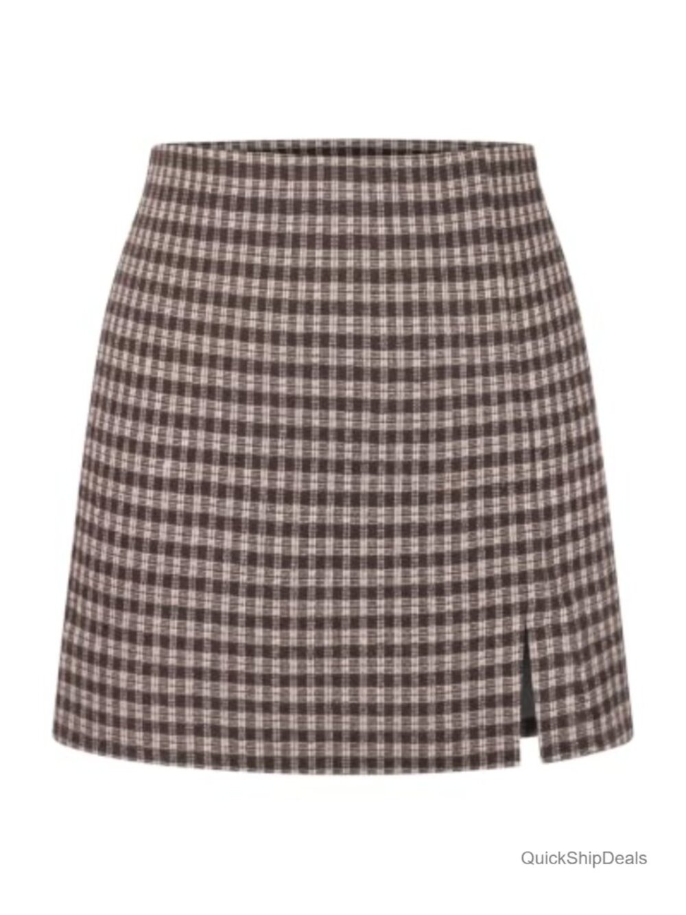Plaid Gingham Mini Skort High Waisted Slit Fall Winter Skirt